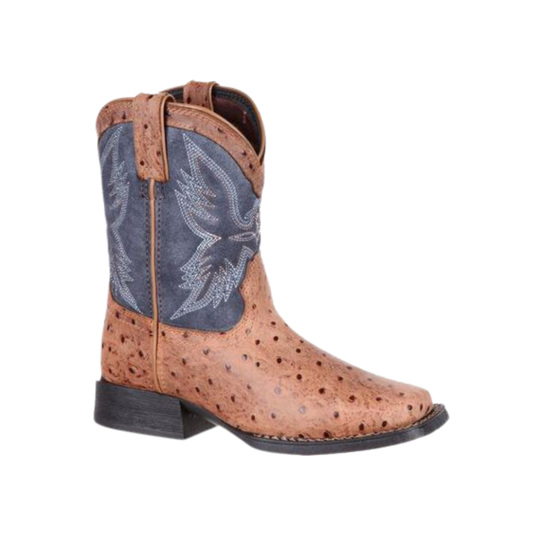Durango Youth Boy's Mustang Ostrich Emboss Light Brown Boots