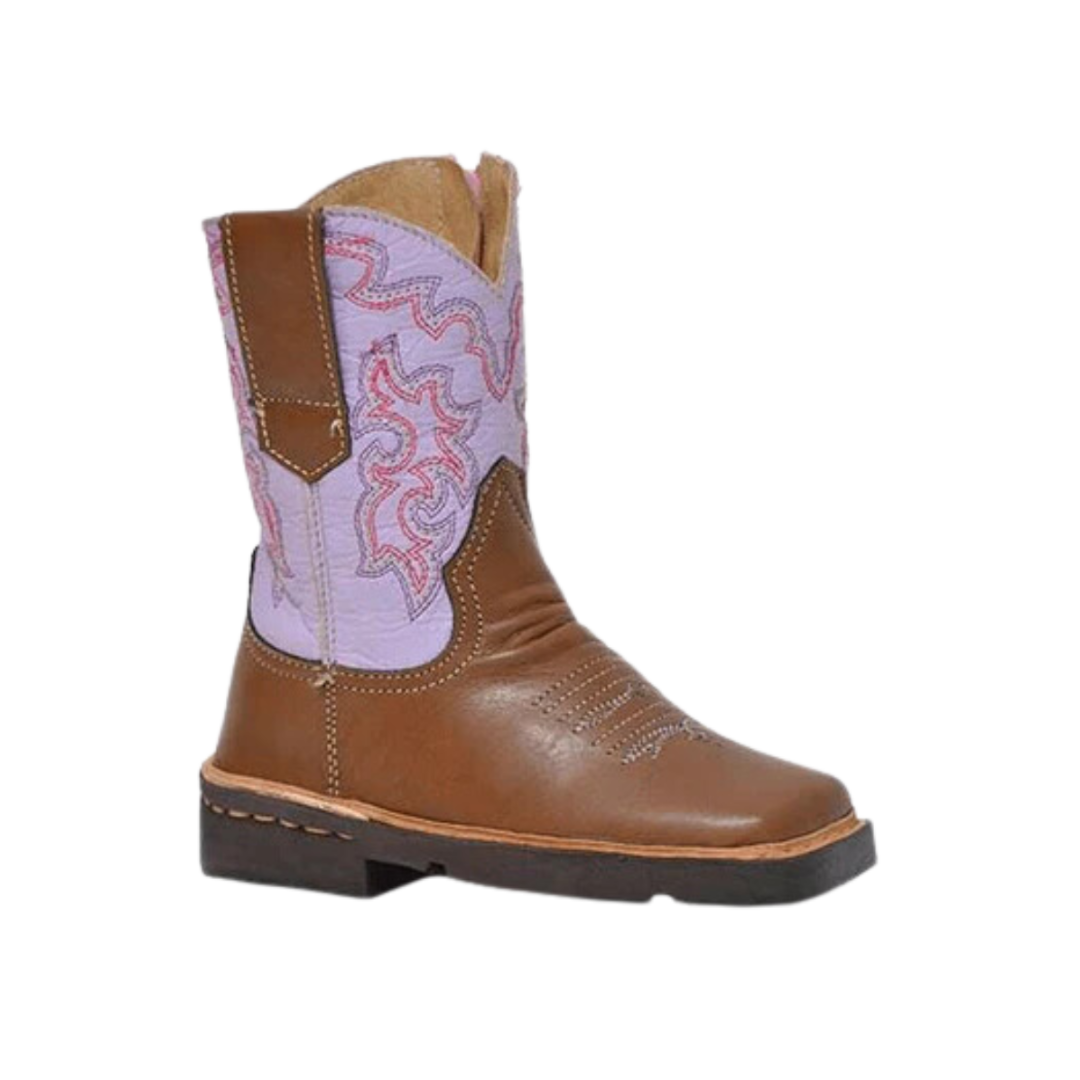 Roper Footwear Toddler Girl's Shaft Embroidery Light Purple Boots