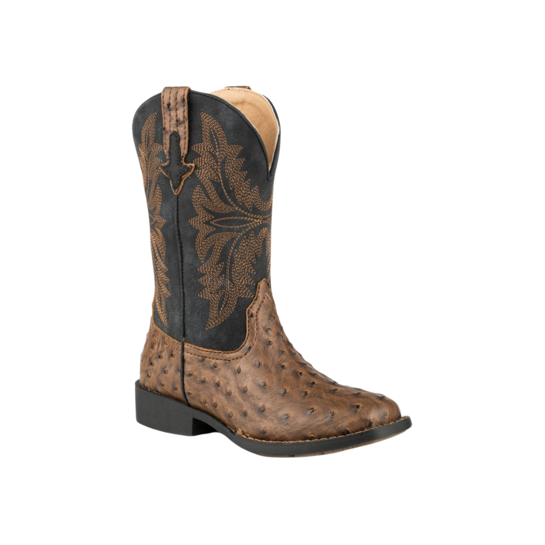 Roper Footwear Youth Boy's Shaft Ostrich Vamp Brown Boots