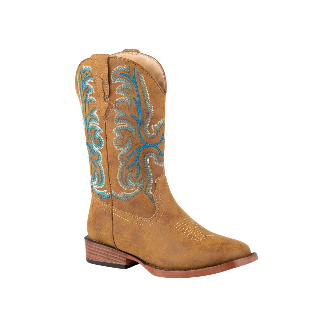 Roper Footwear Boy's Tan Faux Leather All Over Boot