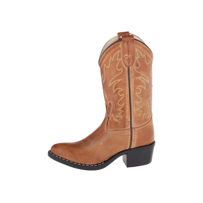 Old West Tan Canyon Boys Leather J Toe Cowboy Western Boots