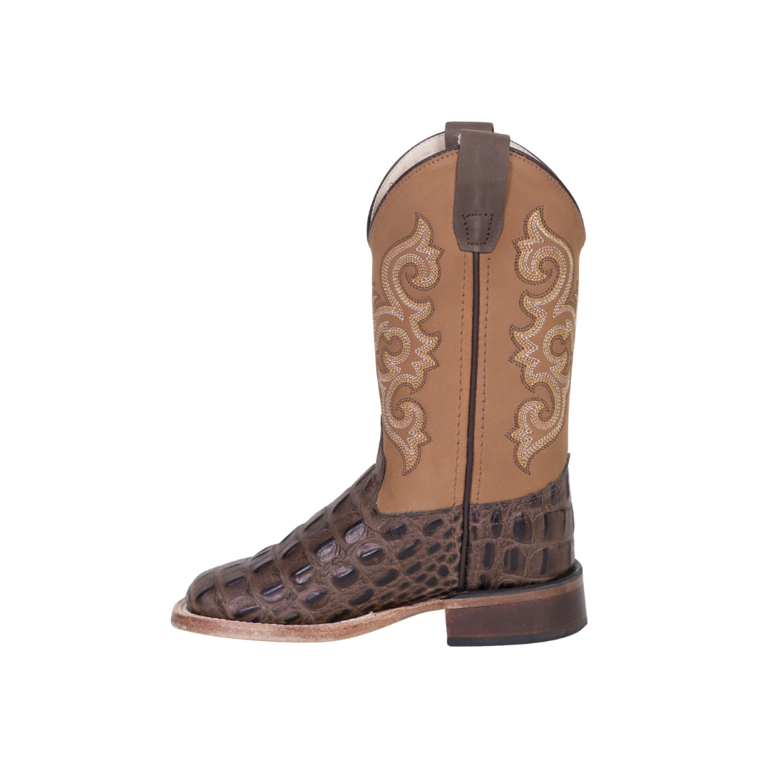 Old West Boots Youth Boy's Square Toe Western Brown Boots