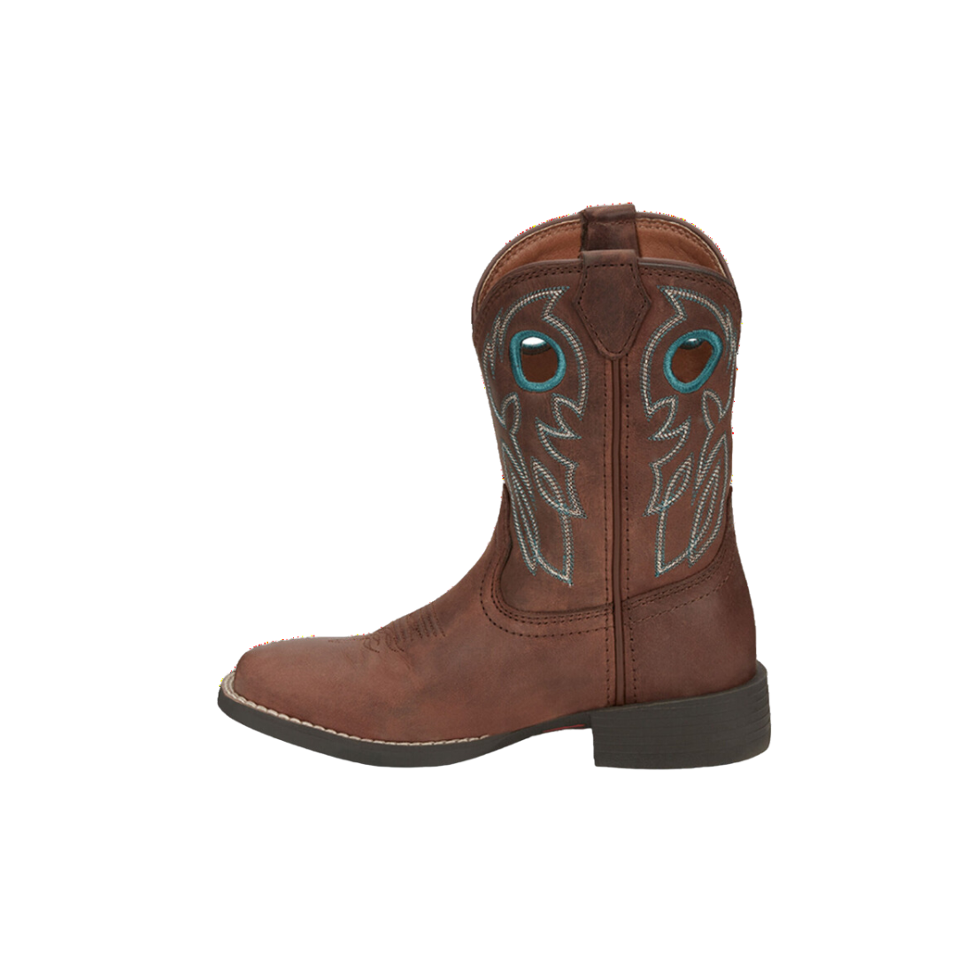Justin Youth Boy's Bowline Western Broad Brown Boots