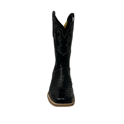 Boot Jack Men's Black Ostrich Square Toe Boots