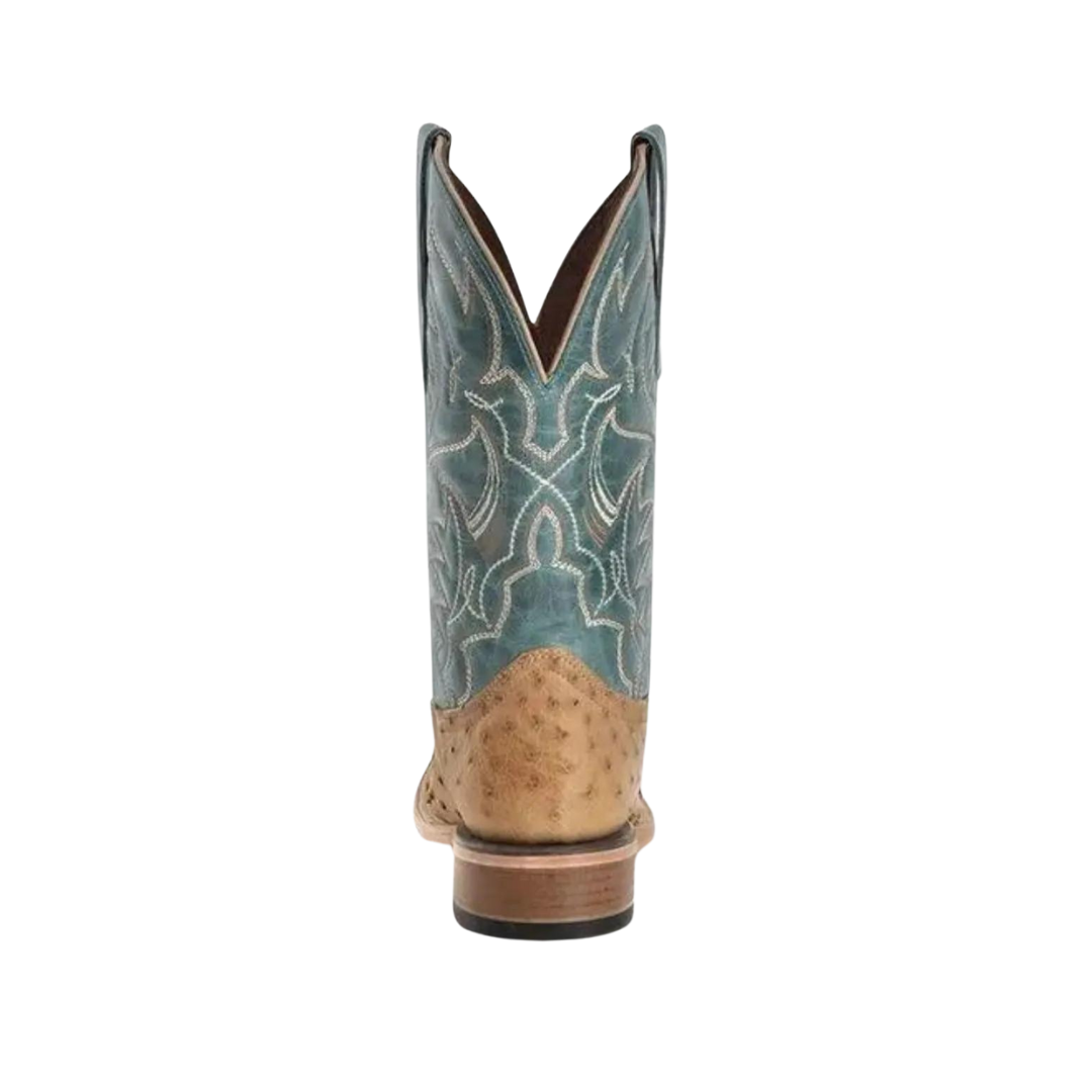 Corral Men's Sand Blue Ostrich Skin Wide Square Toe Boot