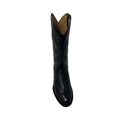 Pecos Bill Men's Black Ostrich Private Label Round Toe Boots