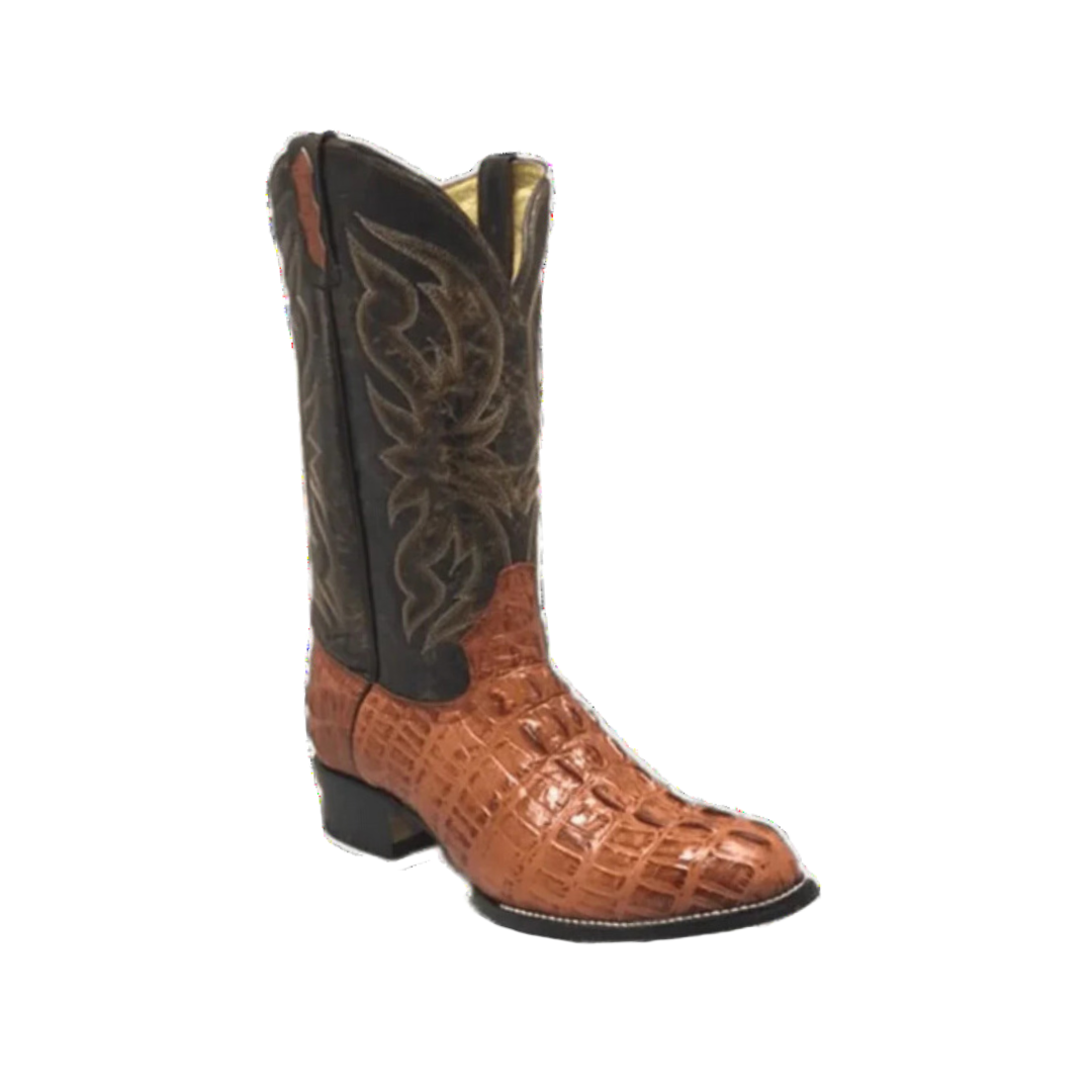 Boot Jack Men’s Brown &amp; Black Alligator Tail Print Western Boots