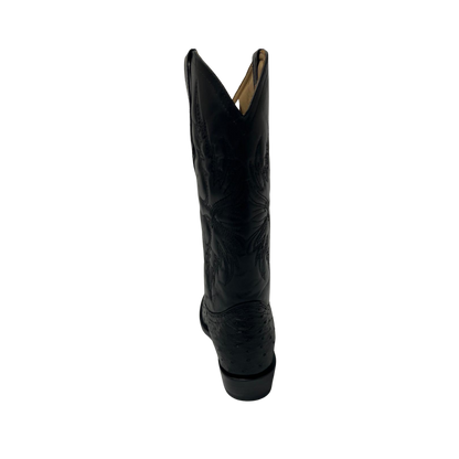 Pecos Bill Men's Black Ostrich Private Label Round Toe Boots