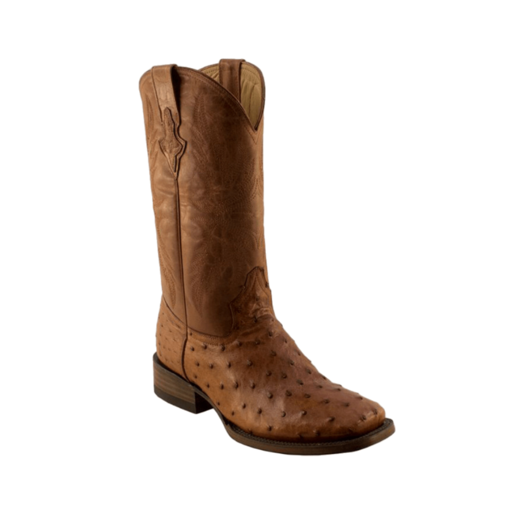 International M Men's Full Quill Square Toe Cognac Boots