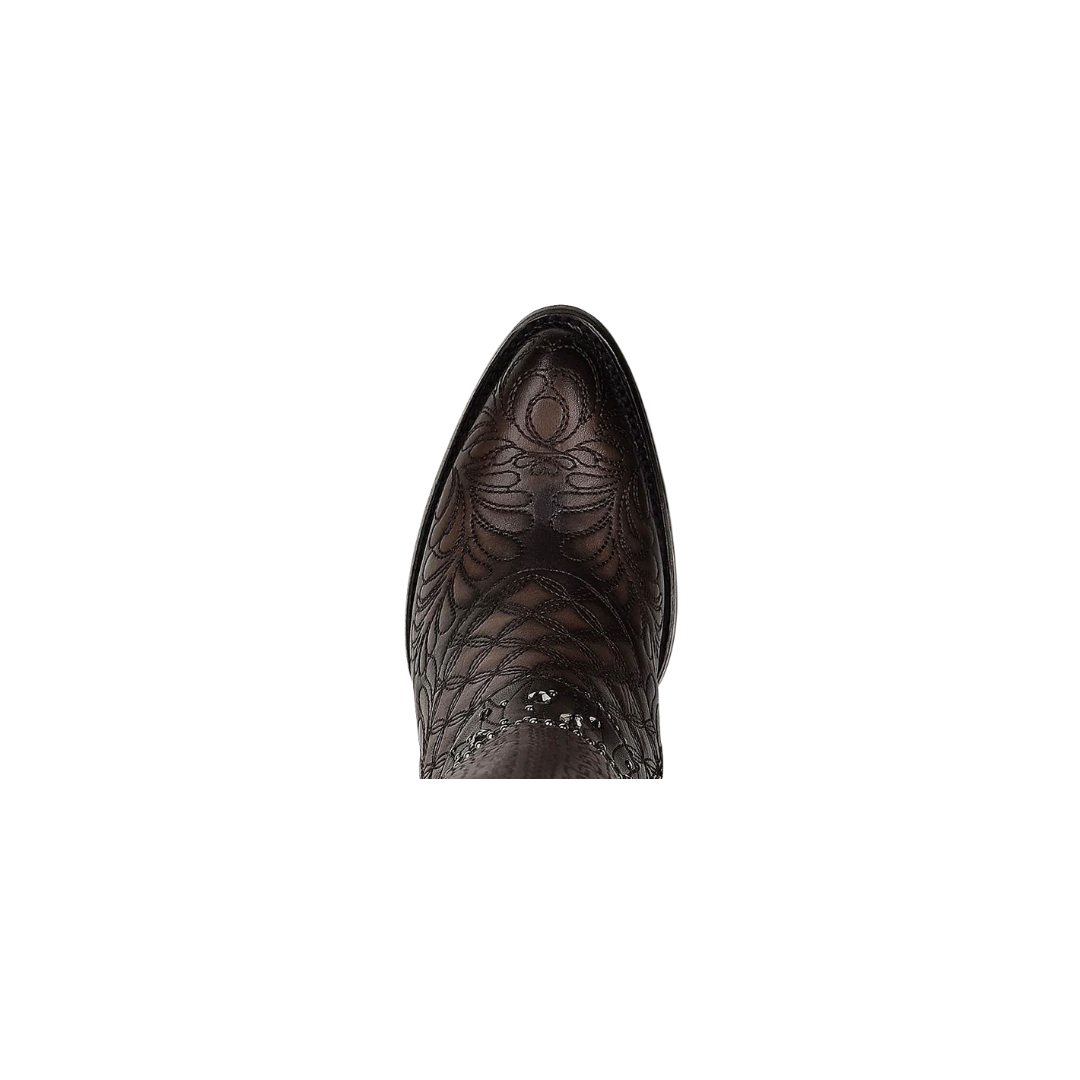 Cuadra Women's Embroidered Dark Brown Leather Boot