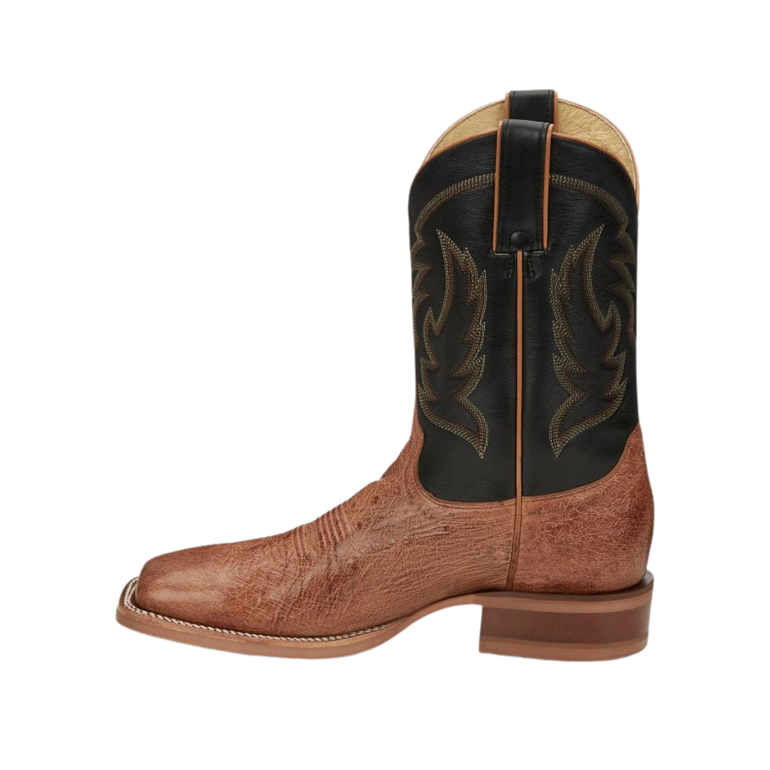 Justin Men's Smooth Quill Ostrich Brown Boots