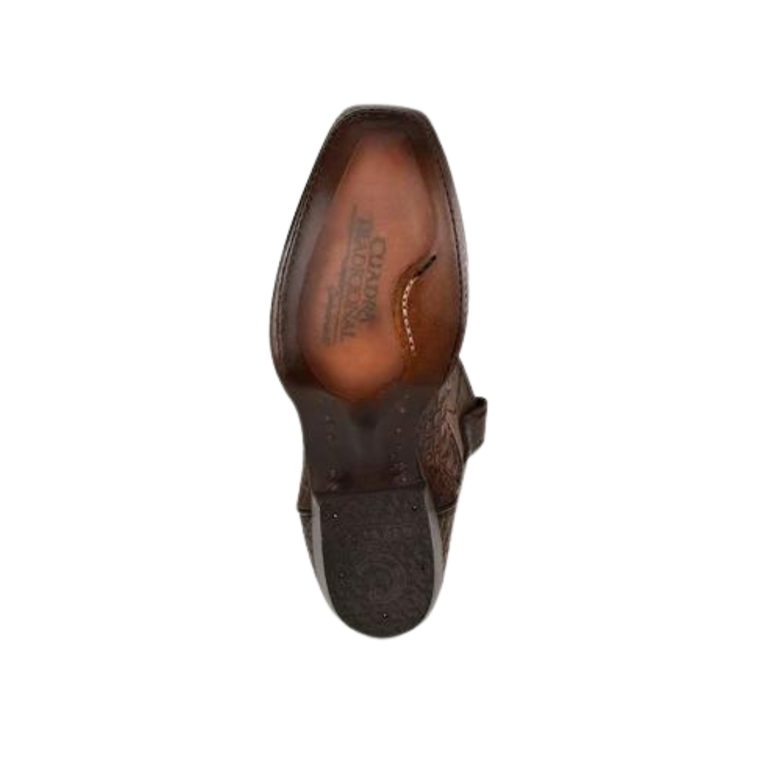 Cuadra Men's Brown Caiman Laser & Embroidery Square Toe Boot