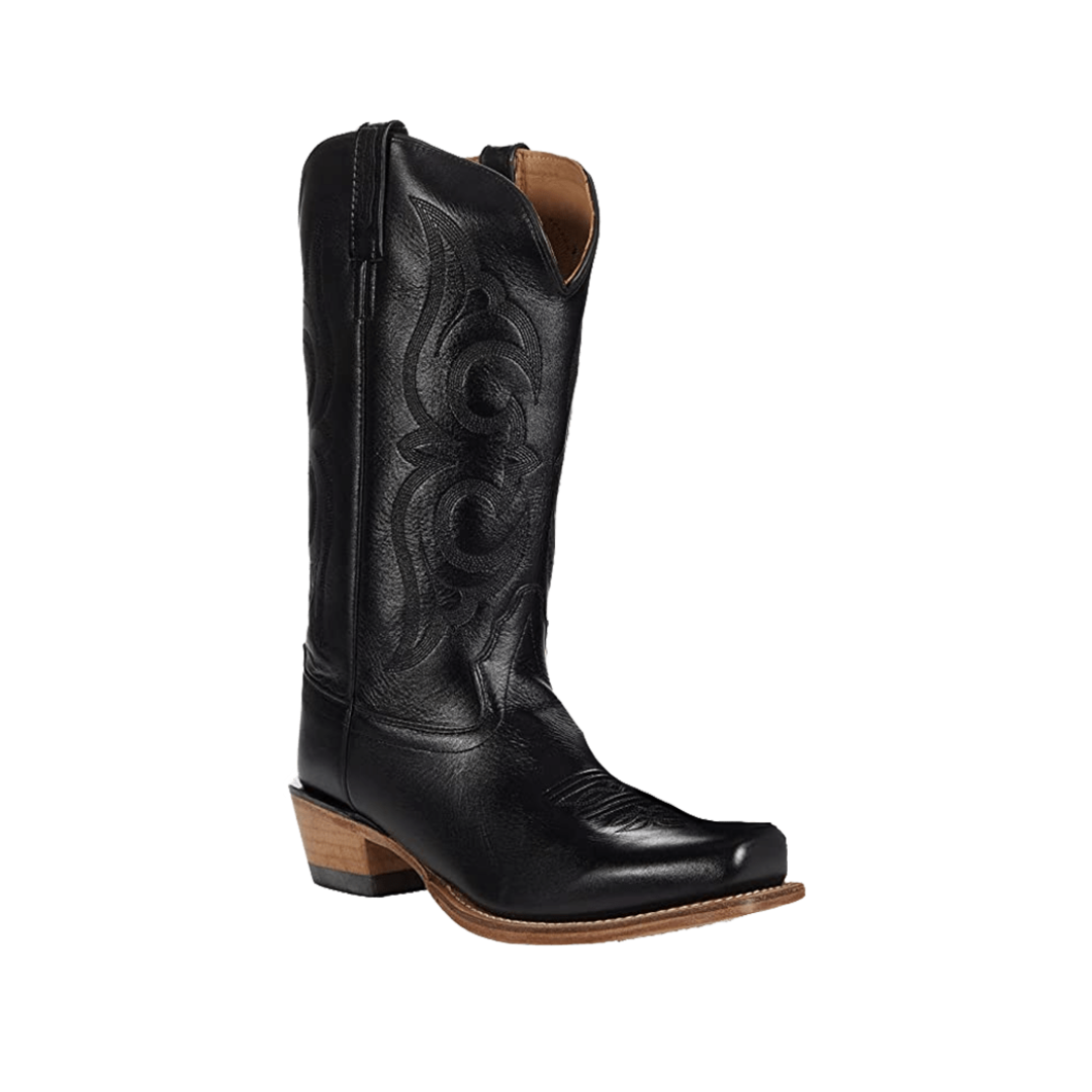 Old West Women's Leather Cowboy Black Boots