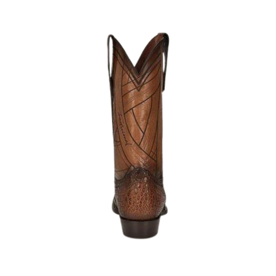 Cuadra Men's Brown Caiman Laser & Embroidery Square Toe Boot