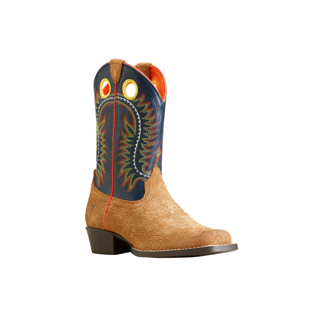 Ariat Boy's Derby Monroe Western Tan Roughout Boot