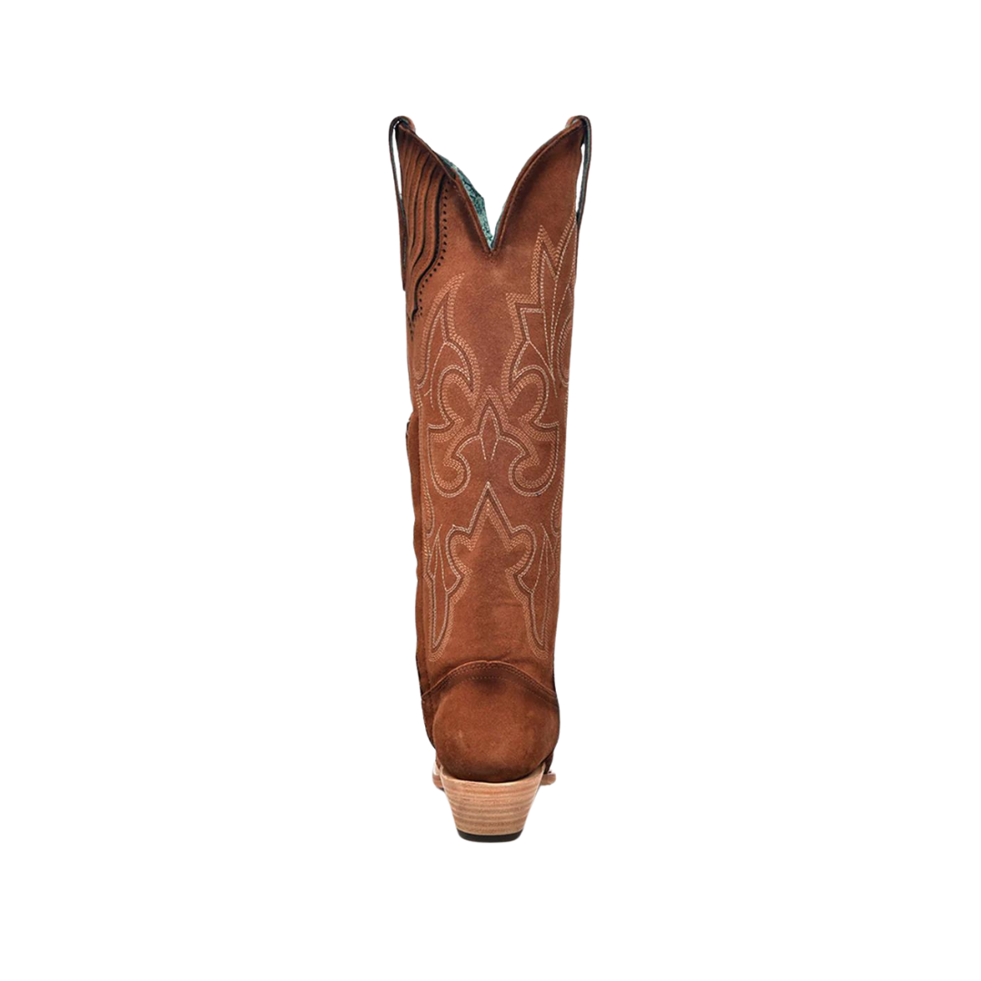 Corral Women's Tooled-Inlay Brown Suede Boots