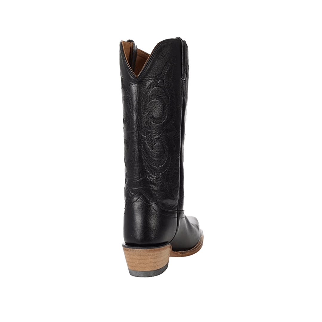 Old West Women's Leather Cowboy Black Boots