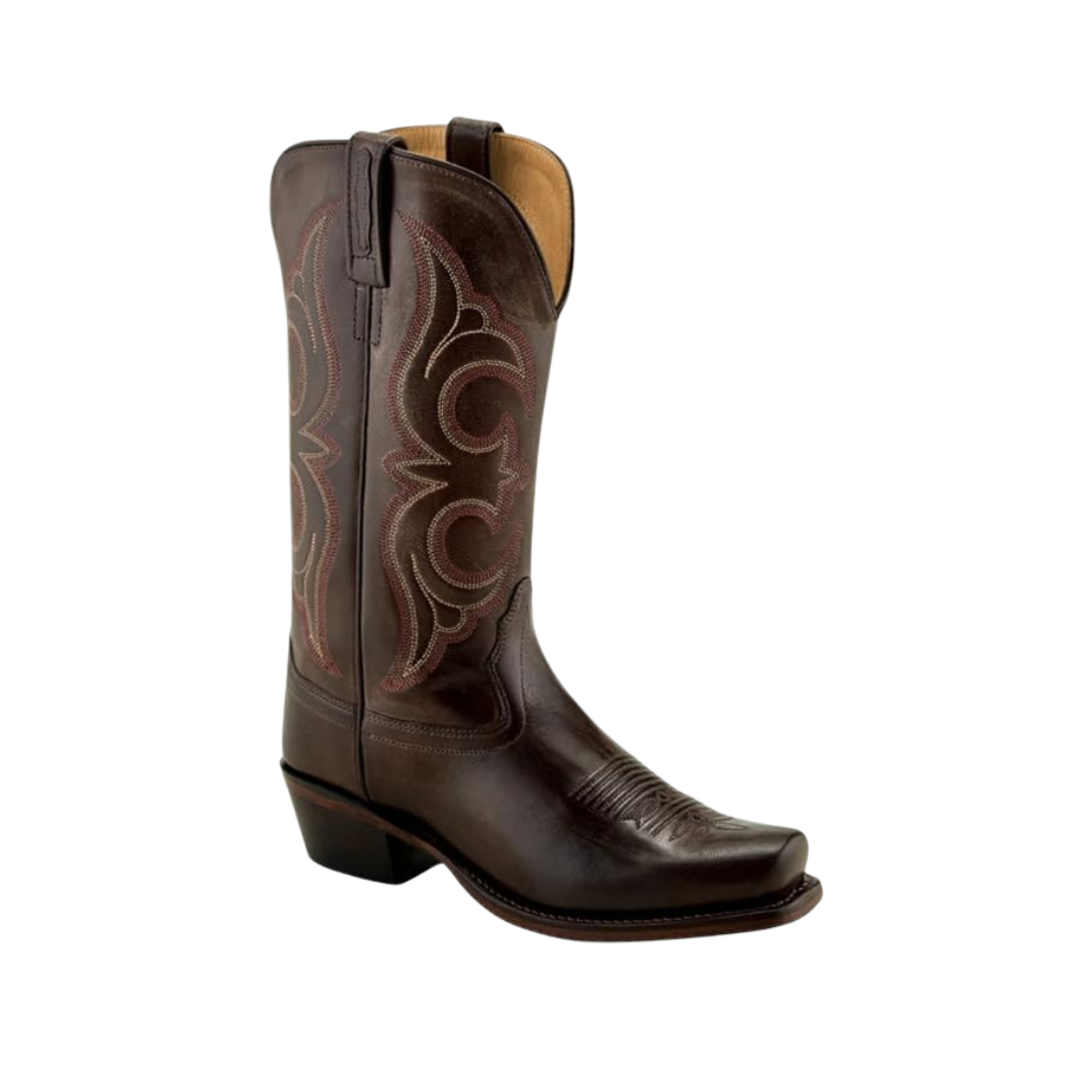Old West Women's Leather 12in Cowboy Brown Boots