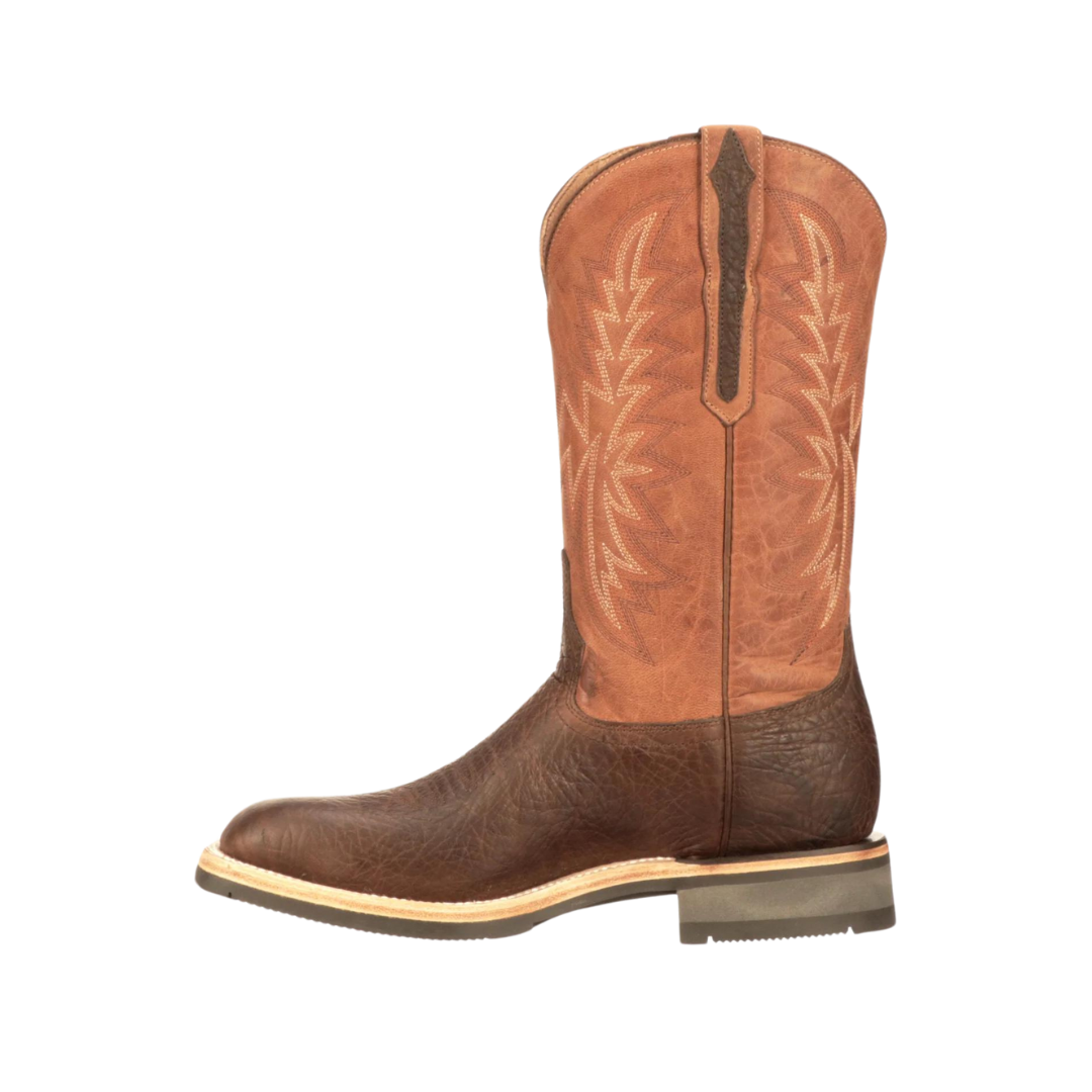 Lucchese Men's Rudy Peanuy Cowhide Chocolate Boot