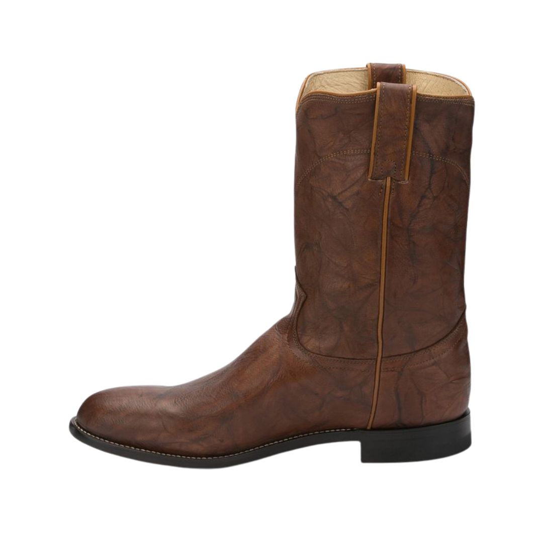 Justin Men's Jackson Chestnut Roper Brown Boots- Western Style & Comfort