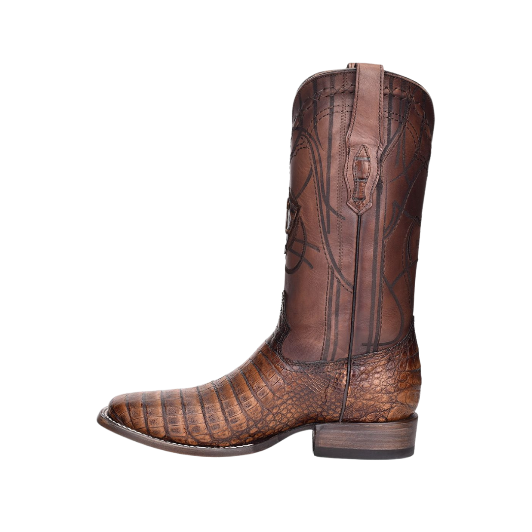 Cuadra Women's Maple Caiman Square Toe Laser Boot
