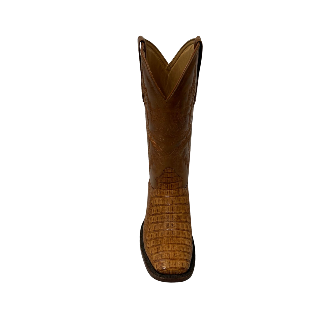 Pecos Bill Men's Cognac Caiman Lomo Square Toe Boots
