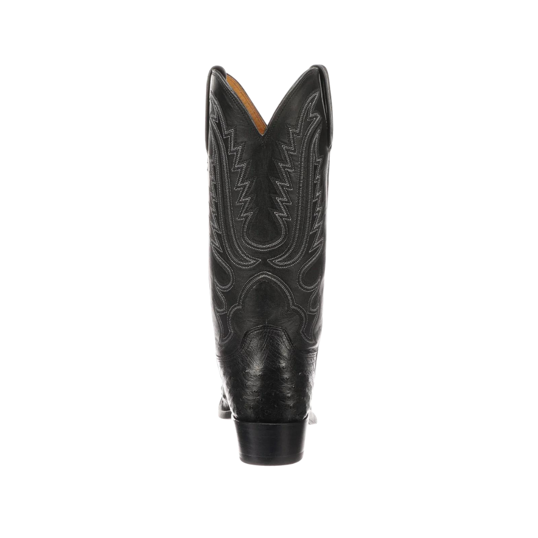 Lucchese Men’s Luke Full Quill Ostrich Black Boots