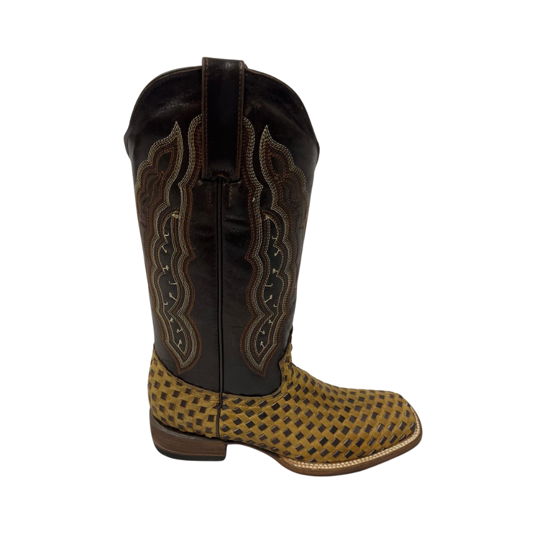 Pecos Bill Women's Checkered Square Toe Cafe Boots