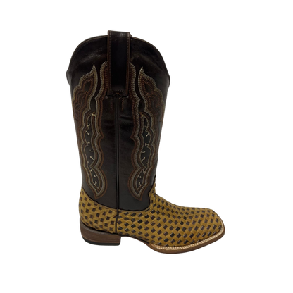 Pecos Bill Women's Checkered Square Toe Cafe Boots