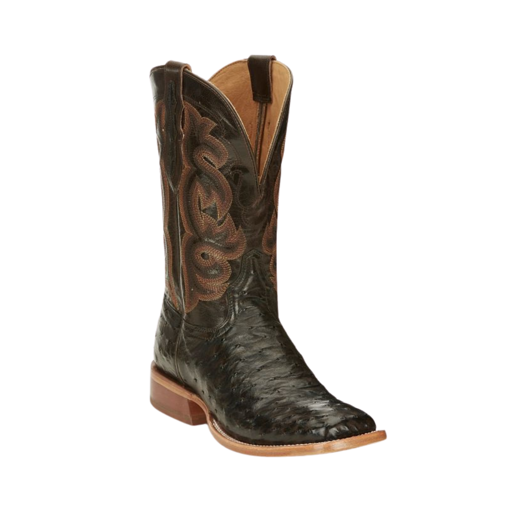 Tony Lama Men's Quaid Full Quill Ostrich Brown Boots