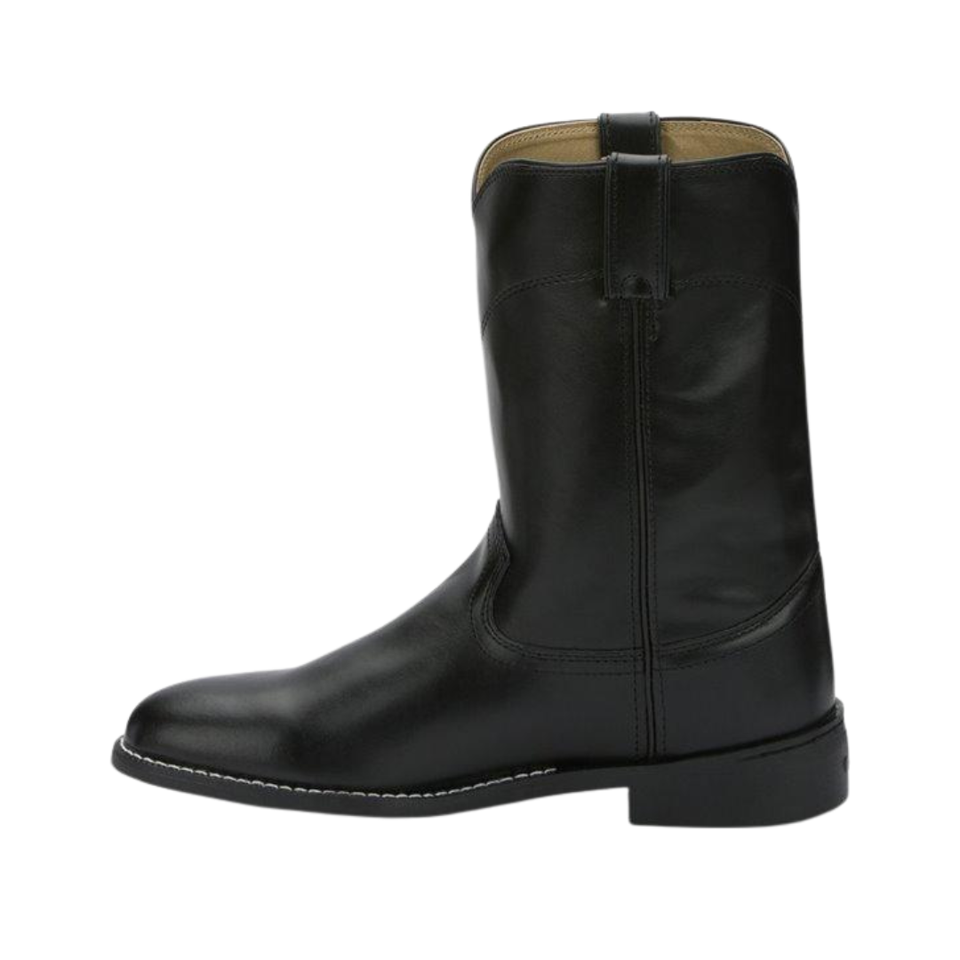 Justin Men's 10' Roper Toe Black Boots