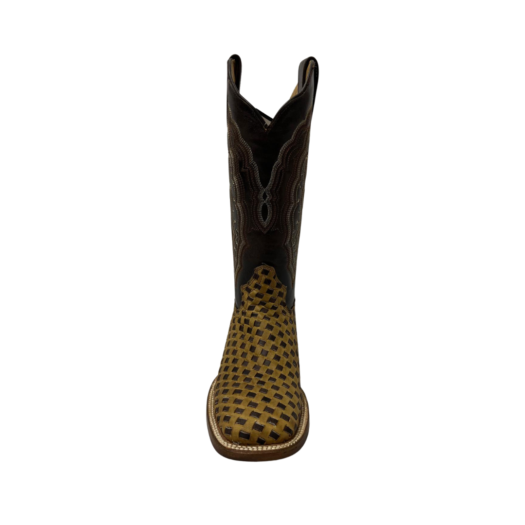 Pecos Bill Women's Checkered Square Toe Cafe Boots