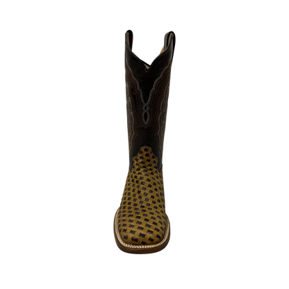 Pecos Bill Women's Checkered Square Toe Cafe Boots