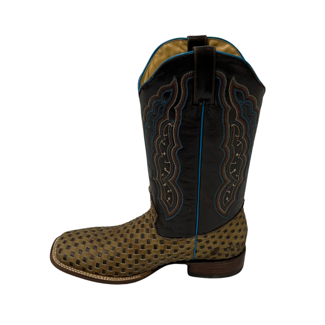 Pecos Bill Women's Square Toe Turquoise Accent Boots
