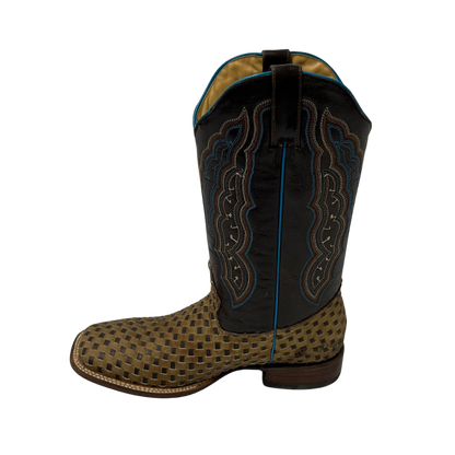 Pecos Bill Women's Square Toe Turquoise Accent Boots