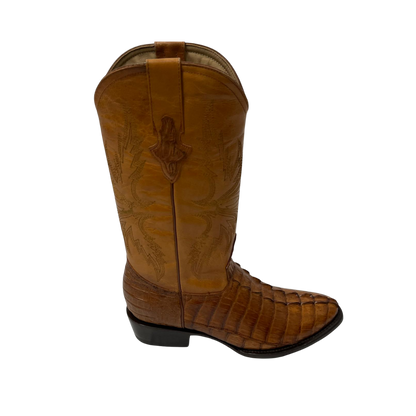 Pecos Bill Men's Cognac Caiman Round Toe Boots