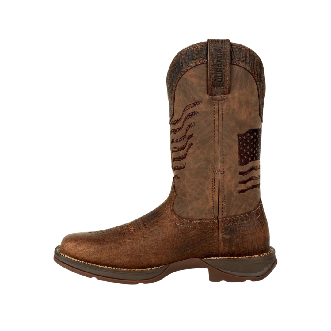 Rocky Boot Rebel Durango Men's Brown Distressed Flag Embroidery Boot