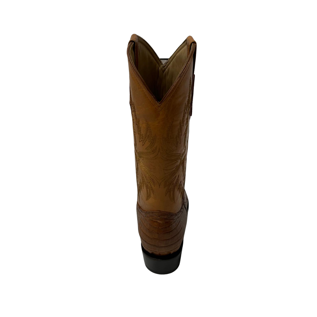 Pecos Bill Men's Cognac Caiman Round Toe Boots