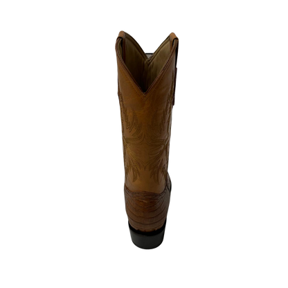 Pecos Bill Men's Cognac Caiman Round Toe Boots