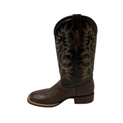Pecos Bill Men's Ostrich Leg Square Toe Brown Boots