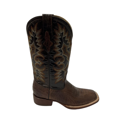 Pecos Bill Men's Ostrich Leg Square Toe Brown Boots