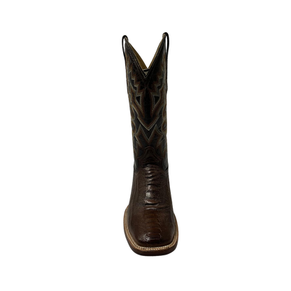 Pecos Bill Men's Ostrich Leg Square Toe Brown Boots