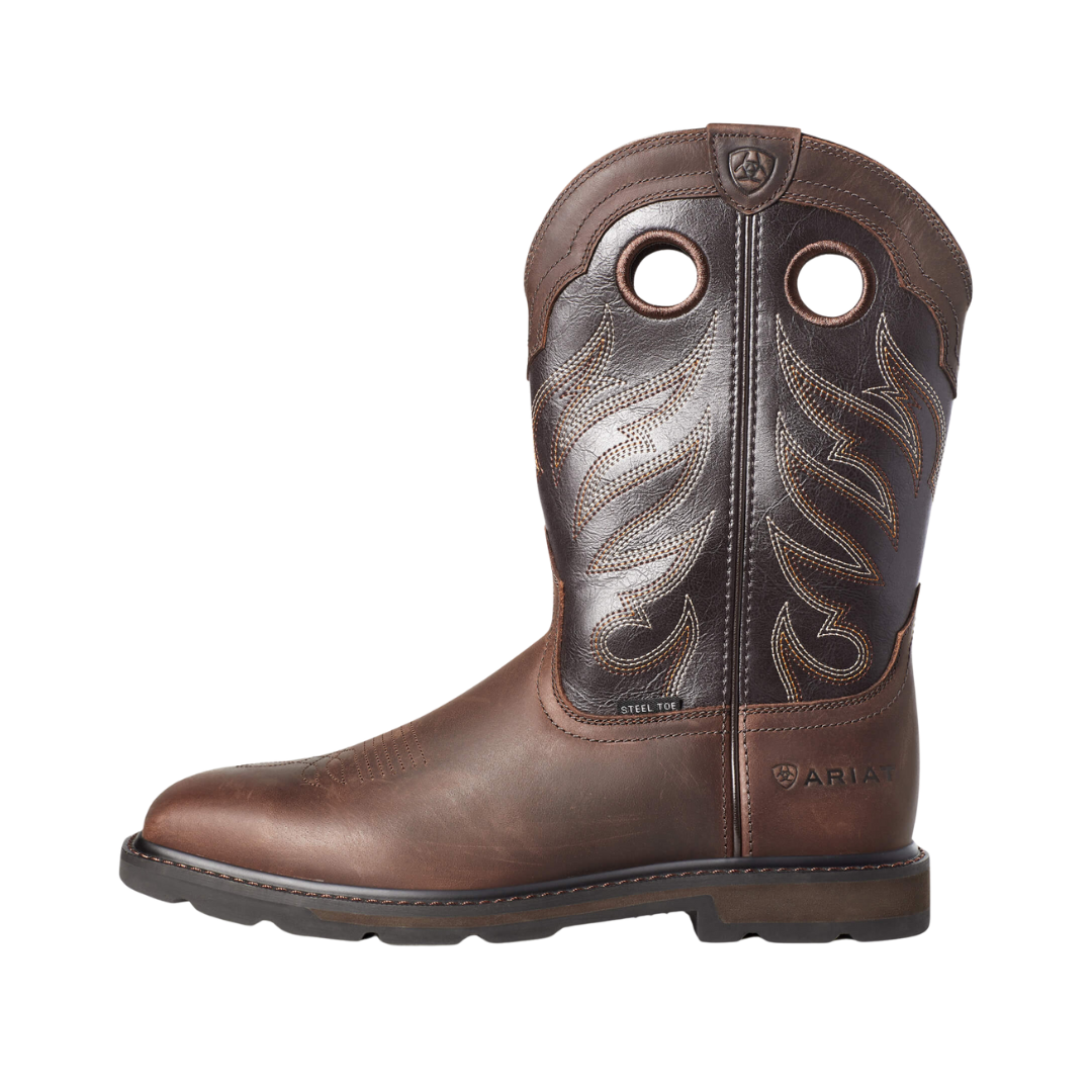 Ariat Men's Groundwork Wide Steel Toe Work Brown Boots