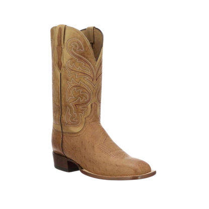 Lucchese Men s Lance Smooth Ostrich Square Toe Boots Style Quality