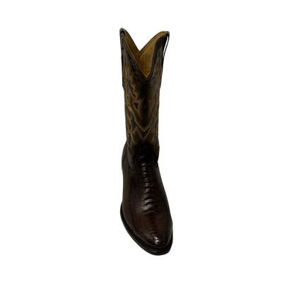 Pecos Bill Men's Ostrich Leg Round Toe Brown Boots