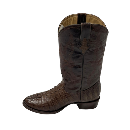 Pecos Bill Men's Caiman Round Toe Brown Boots
