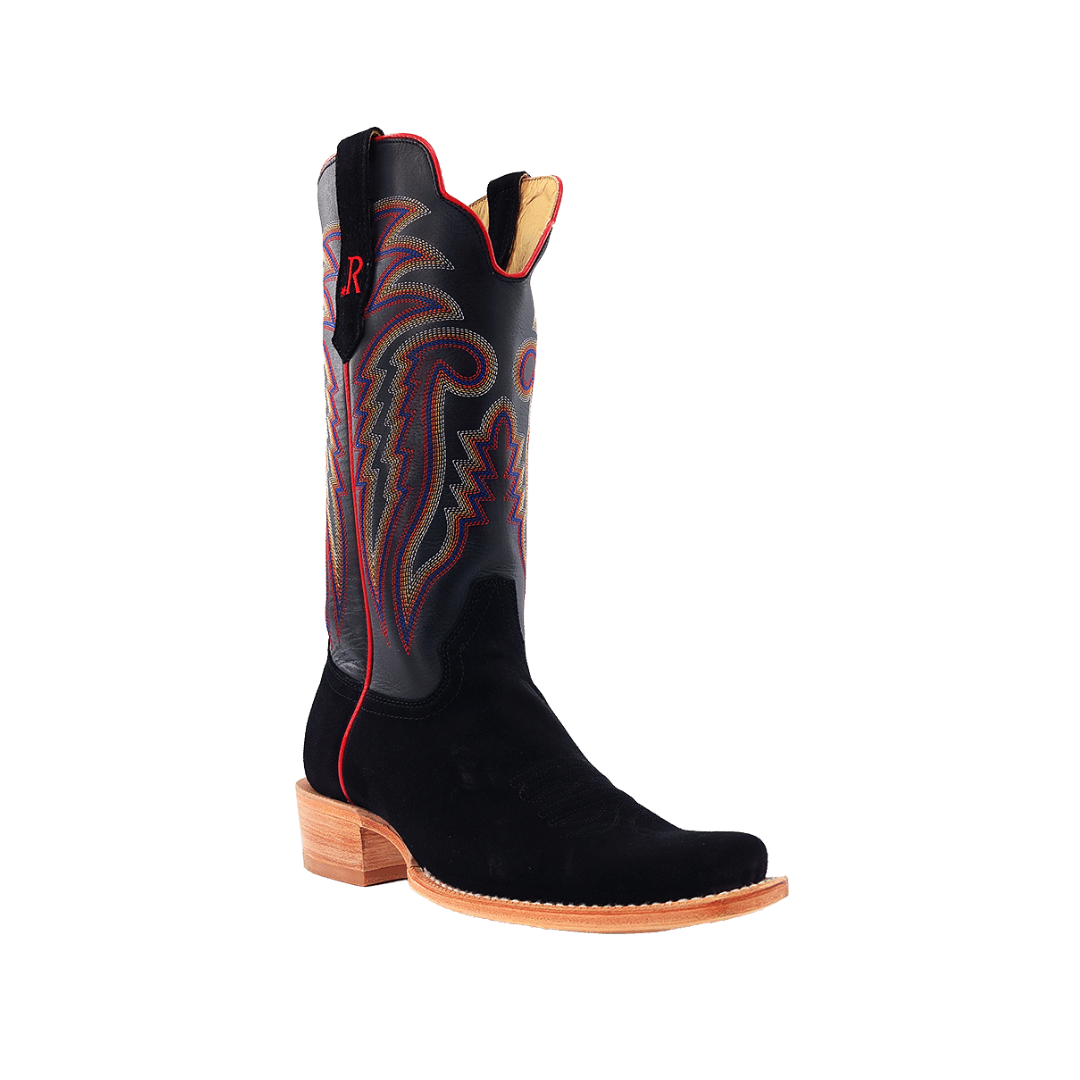 R.watson Men's  Black Rough Out Boot