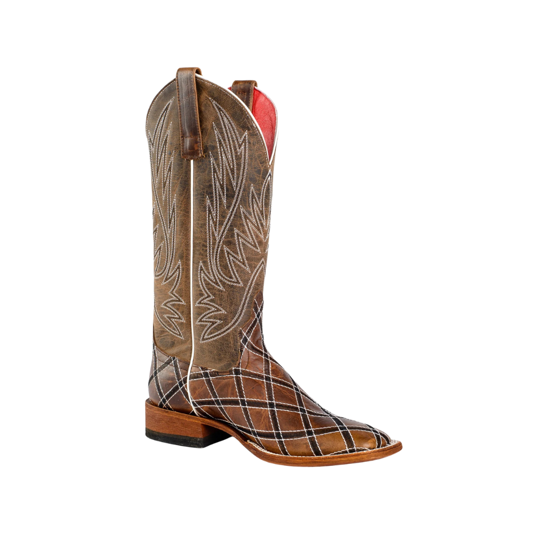 Macie Bean Women's Bone Leather Moka Sabotage Cowboy Boots