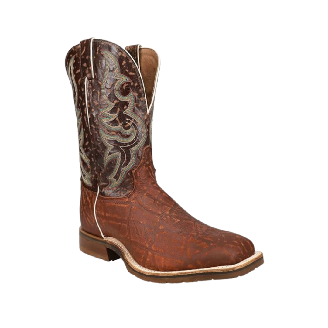 Tony Lama Men's Galan Elephant Print Brown Boots