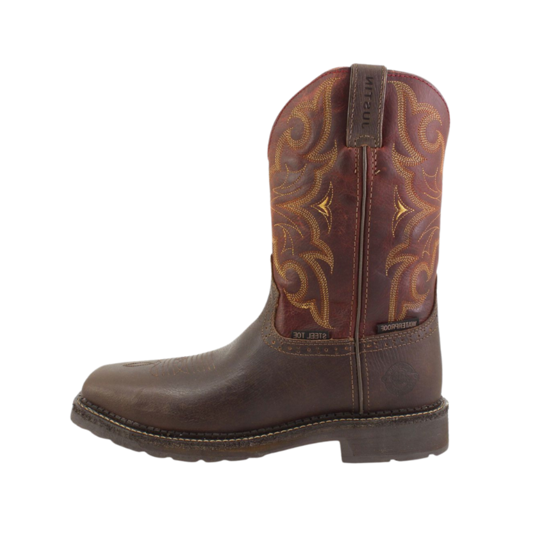 Justin Men's Steel Work Dark Brown Boots
